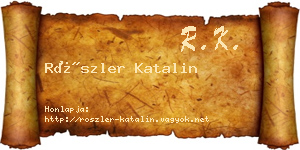 Röszler Katalin névjegykártya