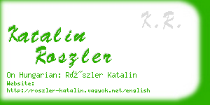 katalin roszler business card